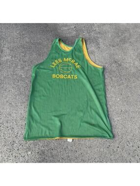 Vintage 80s Champion Lee’s McRae Bobcats Reversible Jersey Mens Large Green